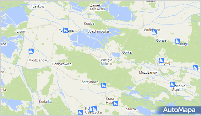 mapa Wielgie Milickie, Wielgie Milickie na mapie Targeo
