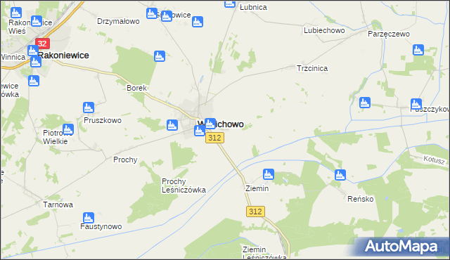 mapa Wielichowo-Wieś, Wielichowo-Wieś na mapie Targeo