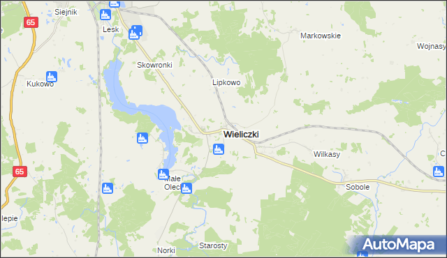 mapa Wieliczki, Wieliczki na mapie Targeo