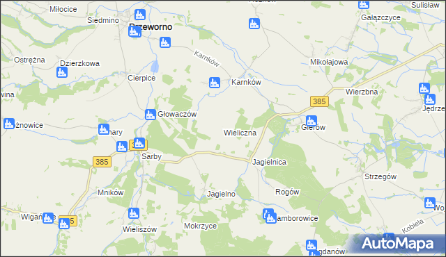 mapa Wieliczna gmina Przeworno, Wieliczna gmina Przeworno na mapie Targeo