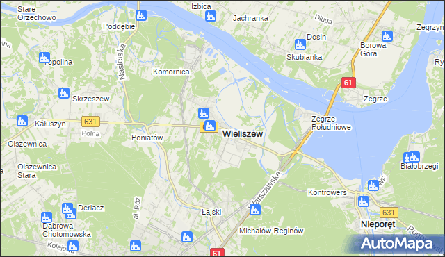 mapa Wieliszew, Wieliszew na mapie Targeo