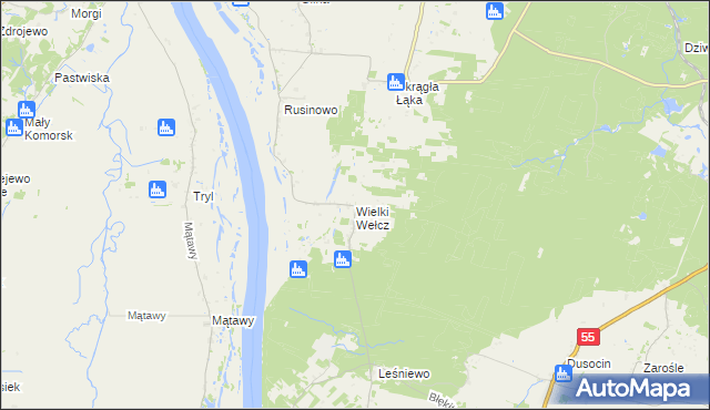 mapa Wielki Wełcz, Wielki Wełcz na mapie Targeo