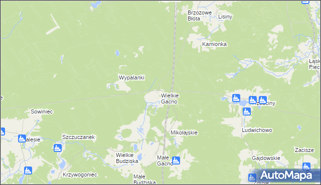 mapa Wielkie Gacno, Wielkie Gacno na mapie Targeo