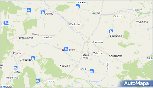 mapa Wielkie gmina Abramów, Wielkie gmina Abramów na mapie Targeo