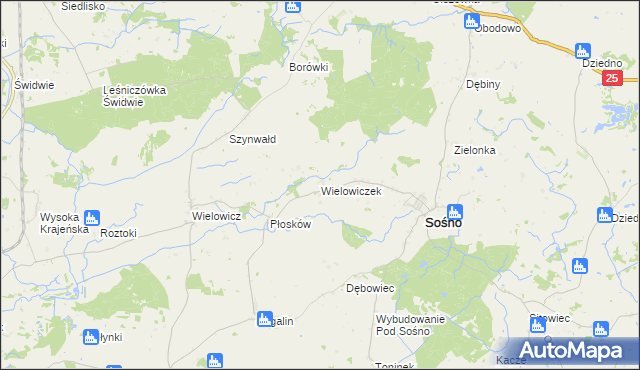 mapa Wielowiczek, Wielowiczek na mapie Targeo