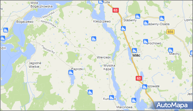 mapa Wierciejki, Wierciejki na mapie Targeo