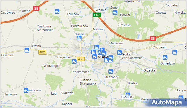 mapa Wieruszów, Wieruszów na mapie Targeo