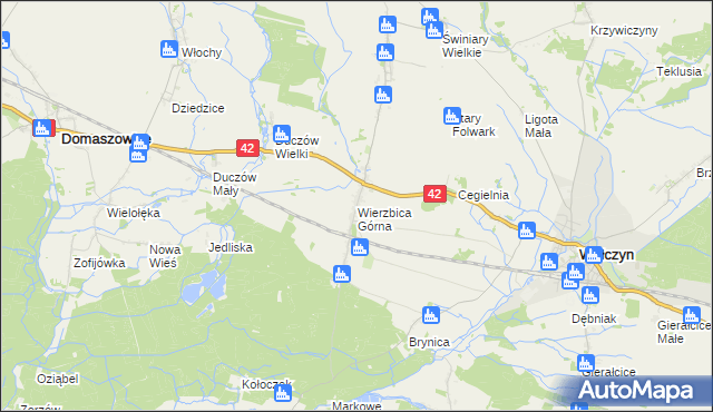 mapa Wierzbica Górna, Wierzbica Górna na mapie Targeo