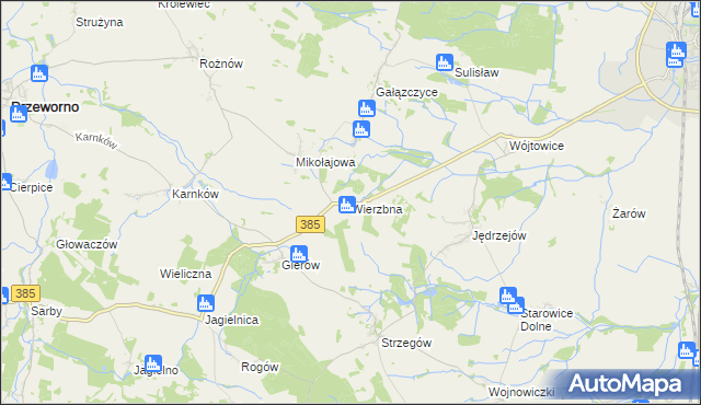 mapa Wierzbna gmina Grodków, Wierzbna gmina Grodków na mapie Targeo