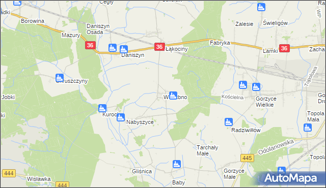 mapa Wierzbno gmina Odolanów, Wierzbno gmina Odolanów na mapie Targeo