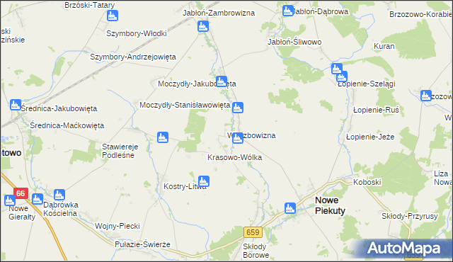 mapa Wierzbowizna, Wierzbowizna na mapie Targeo