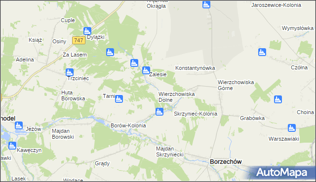 mapa Wierzchowiska Dolne, Wierzchowiska Dolne na mapie Targeo