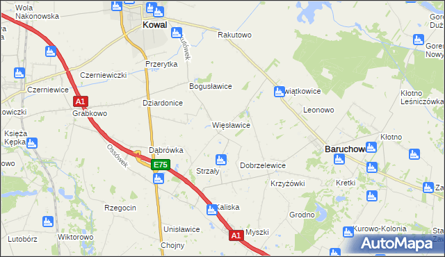 mapa Więsławice-Parcele, Więsławice-Parcele na mapie Targeo