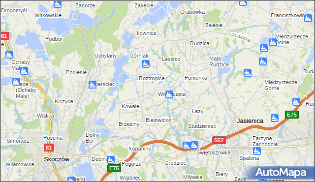 mapa Wieszczęta, Wieszczęta na mapie Targeo