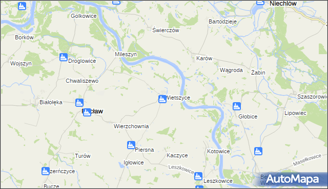 mapa Wietszyce, Wietszyce na mapie Targeo