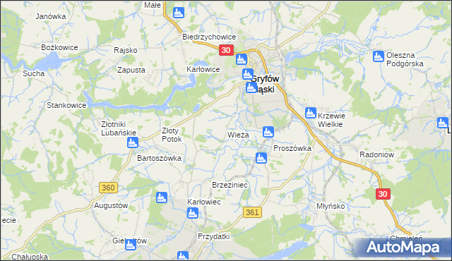 mapa Wieża, Wieża na mapie Targeo