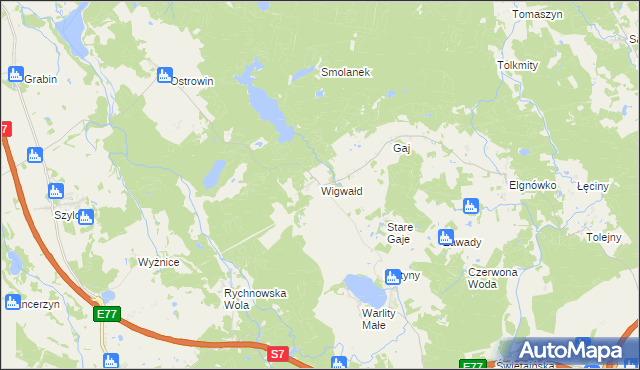 mapa Wigwałd, Wigwałd na mapie Targeo