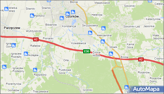 mapa Wiktorów gmina Zgierz, Wiktorów gmina Zgierz na mapie Targeo