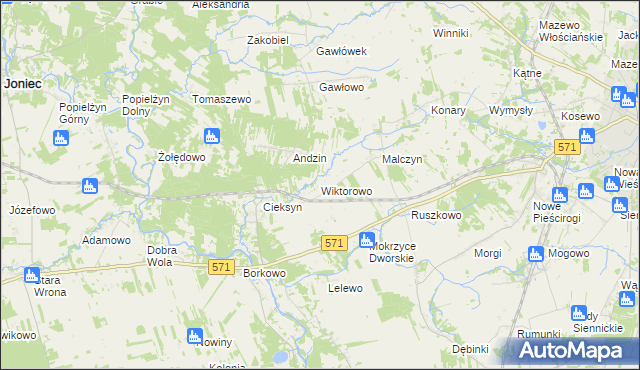 mapa Wiktorowo gmina Nasielsk, Wiktorowo gmina Nasielsk na mapie Targeo