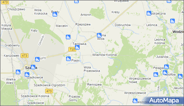 mapa Wilamów-Kolonia, Wilamów-Kolonia na mapie Targeo