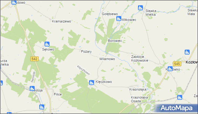 mapa Wilamowo gmina Działdowo, Wilamowo gmina Działdowo na mapie Targeo