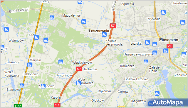 mapa Wilcza Góra gmina Lesznowola, Wilcza Góra gmina Lesznowola na mapie Targeo