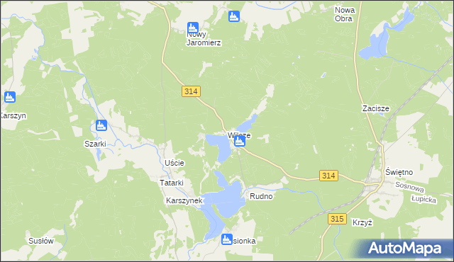 mapa Wilcze gmina Wolsztyn, Wilcze gmina Wolsztyn na mapie Targeo