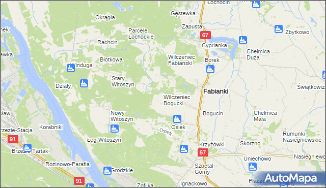 mapa Wilczeniec Bogucki, Wilczeniec Bogucki na mapie Targeo