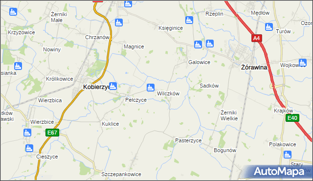 mapa Wilczków gmina Żórawina, Wilczków gmina Żórawina na mapie Targeo