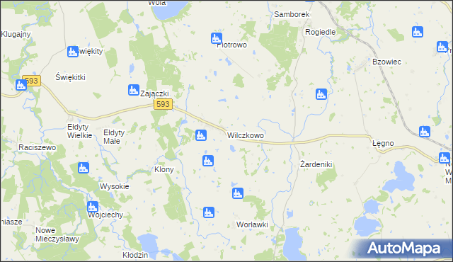 mapa Wilczkowo gmina Lubomino, Wilczkowo gmina Lubomino na mapie Targeo