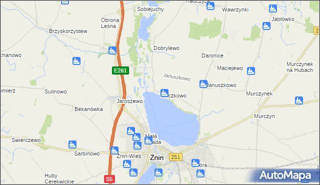 mapa Wilczkowo gmina Żnin, Wilczkowo gmina Żnin na mapie Targeo