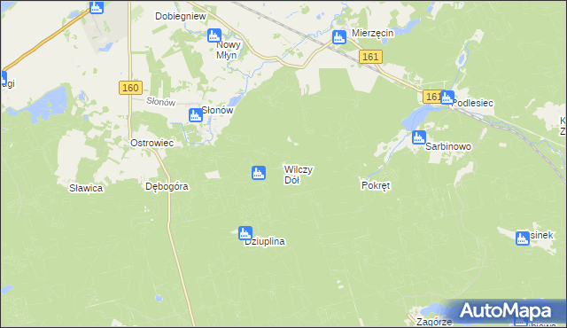 mapa Wilczy Dół, Wilczy Dół na mapie Targeo