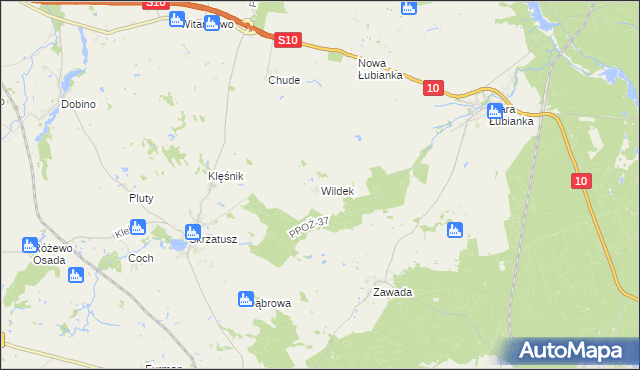 mapa Wildek gmina Szydłowo, Wildek gmina Szydłowo na mapie Targeo