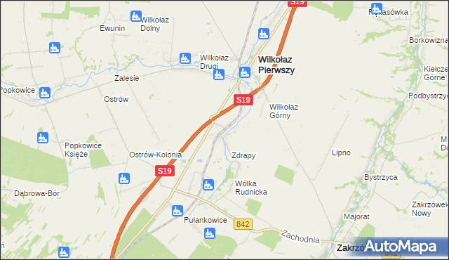 mapa Wilkołaz-Stacja Kolejowa, Wilkołaz-Stacja Kolejowa na mapie Targeo