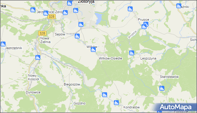 mapa Wilków-Osiedle, Wilków-Osiedle na mapie Targeo