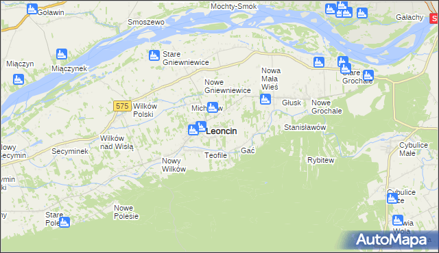mapa Wincentówek gmina Leoncin, Wincentówek gmina Leoncin na mapie Targeo