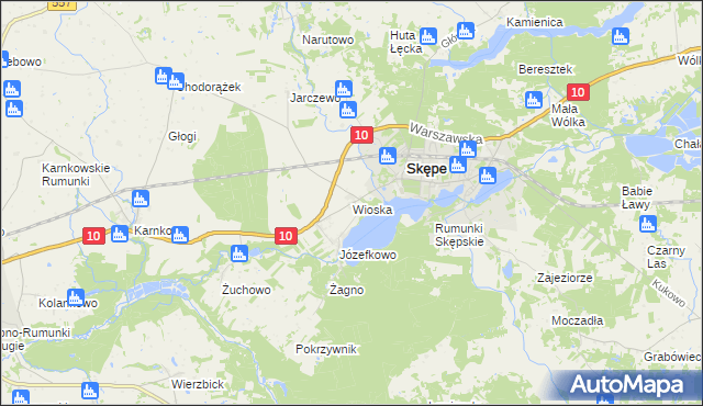 mapa Wioska gmina Skępe, Wioska gmina Skępe na mapie Targeo