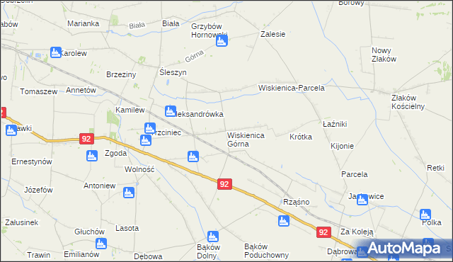 mapa Wiskienica Górna, Wiskienica Górna na mapie Targeo