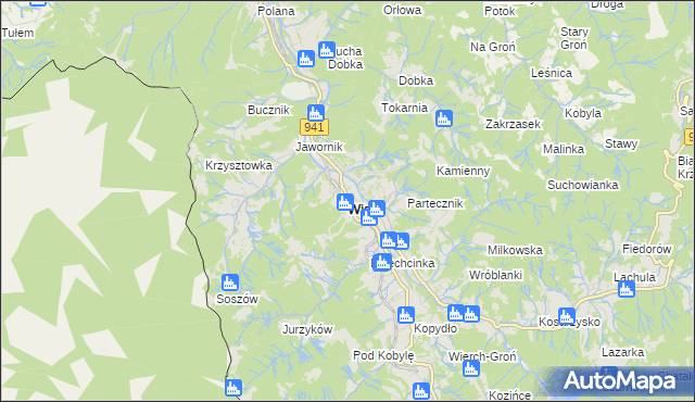 mapa Wisła, Wisła na mapie Targeo