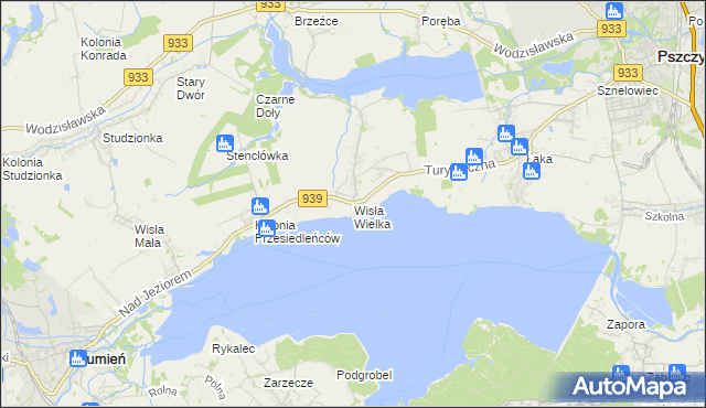 mapa Wisła Wielka, Wisła Wielka na mapie Targeo