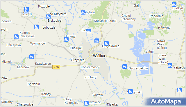 mapa Wiślica powiat buski, Wiślica powiat buski na mapie Targeo