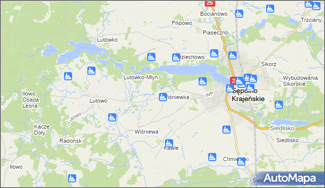 mapa Wiśniewka, Wiśniewka na mapie Targeo