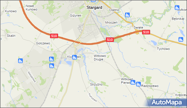 mapa Witkowo Drugie, Witkowo Drugie na mapie Targeo