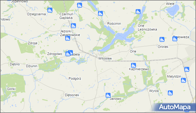 mapa Witosław gmina Mrocza, Witosław gmina Mrocza na mapie Targeo