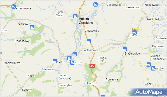 mapa Witosławice, Witosławice na mapie Targeo