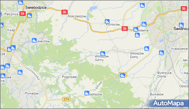 mapa Witoszów Górny, Witoszów Górny na mapie Targeo