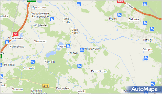 mapa Władysławowo gmina Łabiszyn, Władysławowo gmina Łabiszyn na mapie Targeo