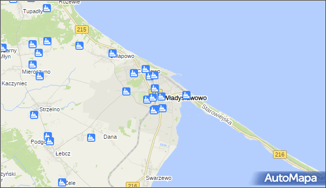 mapa Władysławowo powiat pucki, Władysławowo powiat pucki na mapie Targeo