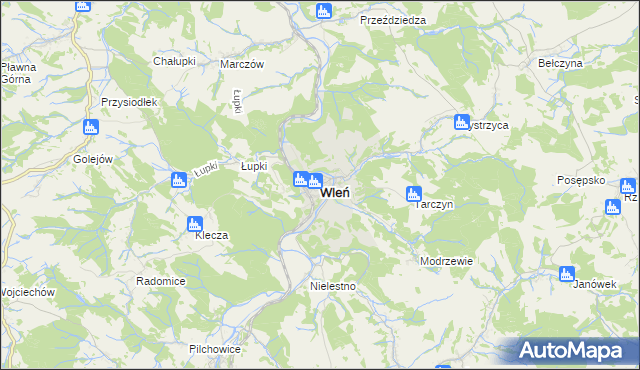 mapa Wleń, Wleń na mapie Targeo