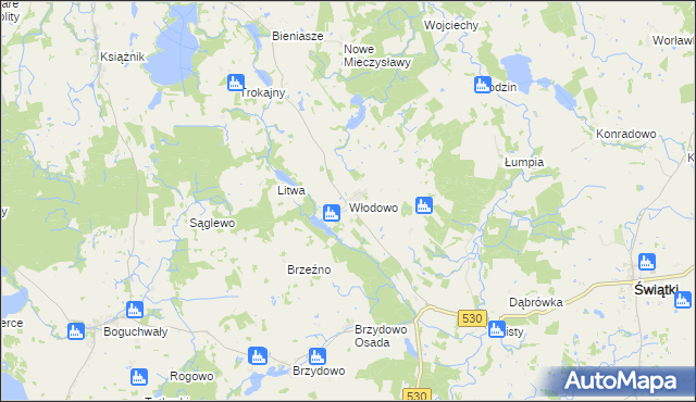 mapa Włodowo, Włodowo na mapie Targeo